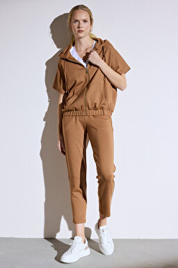 Kapüşonlu Sweatshirt - Camel (görsel 7)