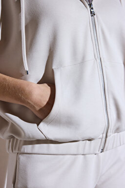 Kapüşonlu Sweatshirt - Taş (görsel 6)
