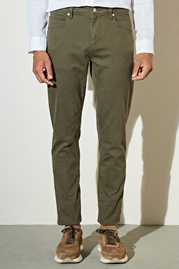 Regular Fit Geniş Kesim Cepli Pantolon - Haki (görsel 4)