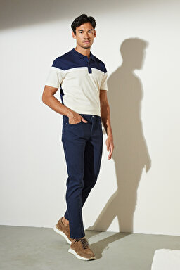 Regular Fit Geniş Kesim Cepli Pantolon - Lacivert (görsel 2)