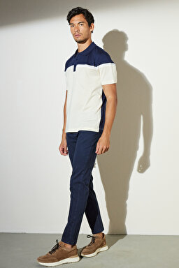 Regular Fit Geniş Kesim Cepli Pantolon - Lacivert (görsel 3)