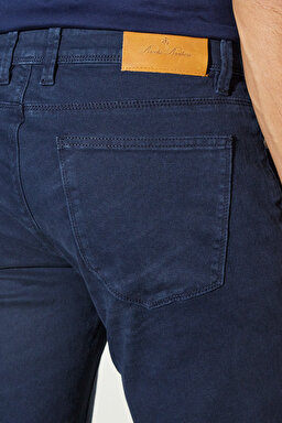 Regular Fit Geniş Kesim Cepli Pantolon - Lacivert (görsel 4)