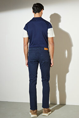 Regular Fit Geniş Kesim Cepli Pantolon - Lacivert (görsel 6)