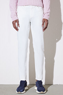 Regular Fit Geniş Kesim Cepli Pantolon - Ekru (görsel 3)