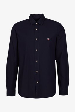 Slim Fit Dar Kesim Klasik Yaka Denim Gömlek - Lacivert (görsel 8)