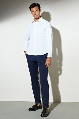 Slim Fit Dar Kesim Klasik Yaka Gömlek - Beyaz (görsel 4)
