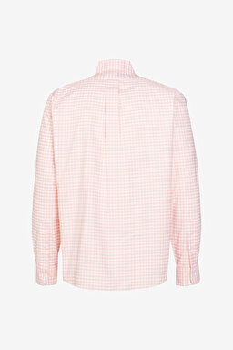 Ütü Gerektirmeyen Regular Fit Geniş Kesim Non-Iron Gömlek - Açık Turuncu (görsel 8)