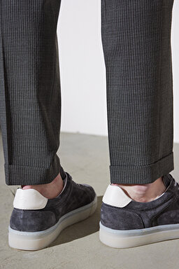 Süet Sneaker Ayakkabı - Gri (görsel 2)