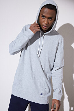 Kapüşonlu Sweatshirt - Gri