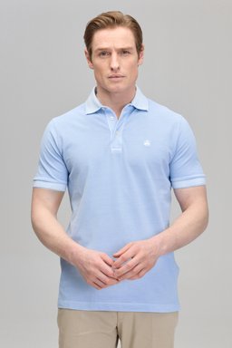Polo Yaka Tişört - Açık Mavi