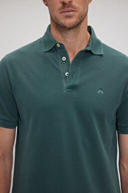 Polo Yaka Tişört - Koyu Yeşil (görsel 5)