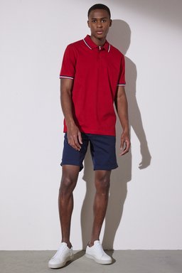 Merserize Pike Polo Yaka Tişört - Kırmızı (görsel 7)