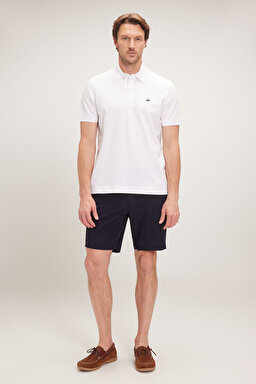 Likralı Pike Polo Tişört - Beyaz (görsel 3)