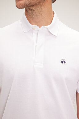 Likralı Pike Polo Tişört - Beyaz (görsel 5)