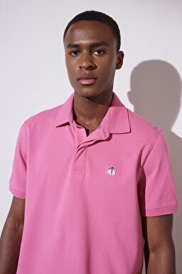 Likralı Pike Polo Tişört - Pembe (görsel 2)