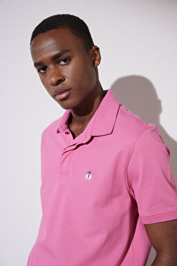 Likralı Pike Polo Tişört - Pembe (görsel 4)