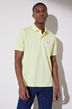 Likralı Pike Polo Tişört - Sarı (görsel 2)
