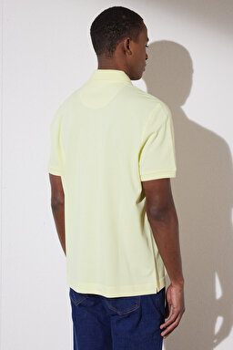 Likralı Pike Polo Tişört - Sarı (görsel 5)