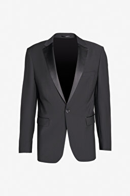 Comfort Fit Rahat Kesim Mono Yaka Smokin Takım - Siyah (görsel 10)