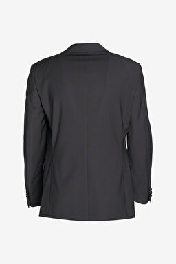 Comfort Fit Rahat Kesim Mono Yaka Smokin Takım - Siyah (görsel 12)