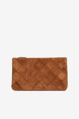 %100 Deri Clutch - Taba (görsel 4)
