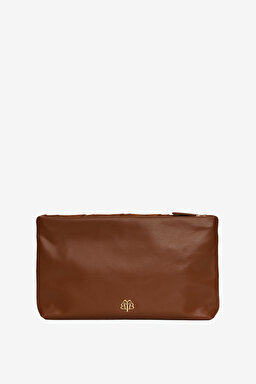 %100 Deri Clutch - Taba (görsel 5)