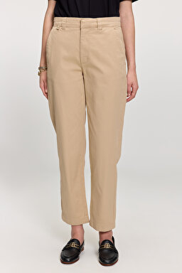 Dikme Logo Detaylı Basic Duble Paça Pantolon - Bej (görsel 4)