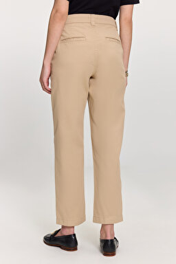 Dikme Logo Detaylı Basic Duble Paça Pantolon - Bej (görsel 5)