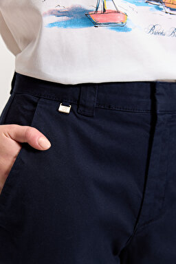 Dikme Logo Detaylı Basic Duble Paça Pantolon - Lacivert (görsel 3)