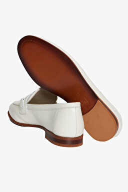 %100 Deri Loafer Ayakkabı - Bej (görsel 4)