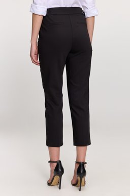 Metal Logo Detaylı Beli Lastikli Pantolon - Siyah (görsel 9)