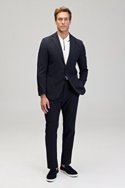 Slim Fit Mono Yaka Ceket - Lacivert