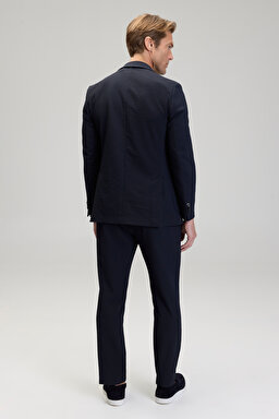 Slim Fit Mono Yaka Ceket - Lacivert (görsel 6)