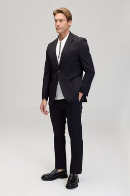 Slim Fit Mono Yaka Ceket - Siyah