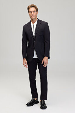 Slim Fit Mono Yaka Ceket - Siyah (görsel 2)