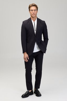 Slim Fit Mono Yaka Ceket - Siyah (görsel 5)
