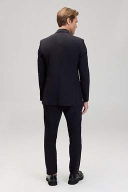 Slim Fit Mono Yaka Ceket - Siyah (görsel 6)