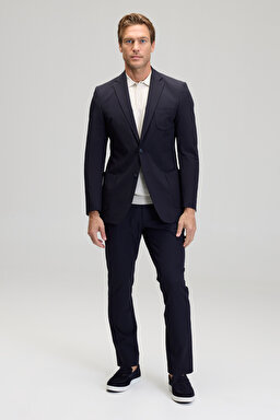 Slim Fit Mono Yaka Ceket - Lacivert (görsel 5)