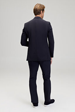 Slim Fit Mono Yaka Ceket - Lacivert (görsel 6)