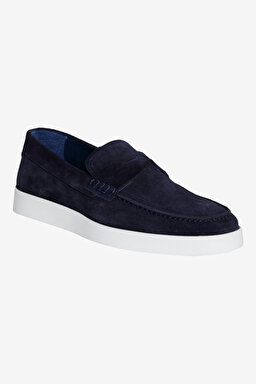 %100 Süet Loafer - Lacivert (görsel 5)