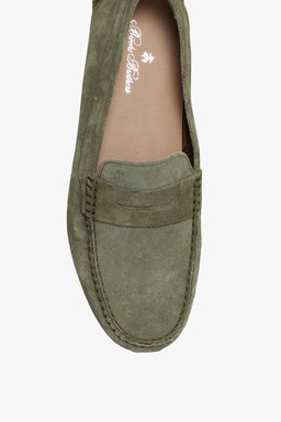 %100 Süet Haki Loafer - Haki (görsel 6)