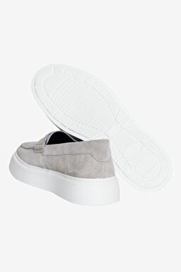 %100 Süet Loafer - Gri (görsel 7)