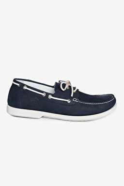 %100 Nubuk Lacivert Loafer - Lacivert