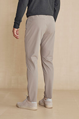 Standart Fit Cepli Performans Pantolon - Bej (görsel 4)
