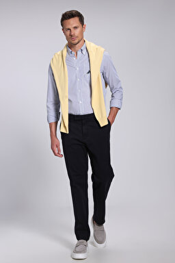 Standart Fit Cepli Chino Pantolon - Siyah (görsel 2)