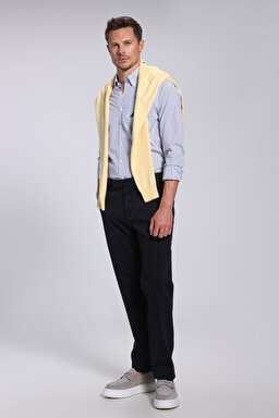 Standart Fit Cepli Chino Pantolon - Siyah (görsel 3)