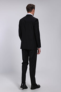 Yün Karışımlı Mono Yaka Slim Fit Takım Elbise - Siyah (görsel 8)