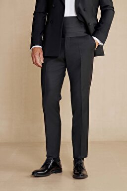 Yün Karışımlı Şal Yaka Slim Fit Smokin - Siyah (görsel 4)