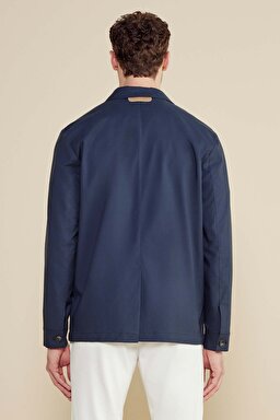 Pamuk Karışımlı Torba Cep Overshirt Ceket - Lacivert (görsel 5)