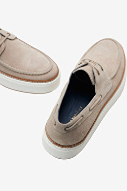 %100 Süet Loafer - Bej (görsel 2)
